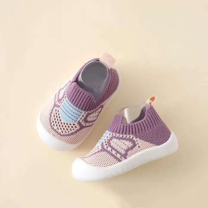 Chaussures antidérapantes et respirantes pour bébé, chaussettes de sol avec semelle en caoutchouc po