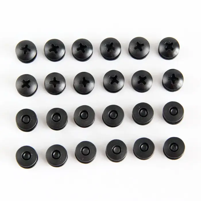 Jeu de Vis en Acier Noir pour Poteau Court Chicago, Tête Croisée, Parfait pour le Bricolage, Étuis/C