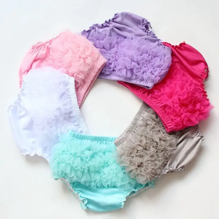 Short bouffant en dentelle de coton pour bébé, mignon couvre-couche pour bébé, short à fleurs pour n