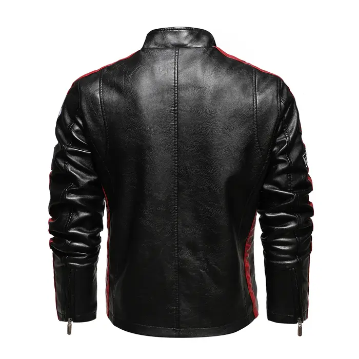 Combinaison de course de moto pour hommes, veste de couleur avec étiquette en cuir PU