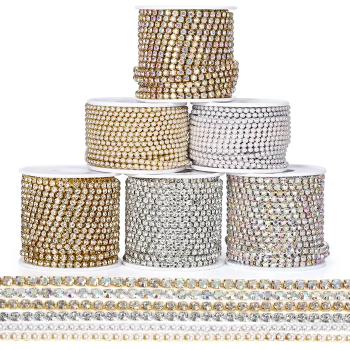 Strass de couture à paillettes JOCrystal, décorations de robes, accessoires de garnitures, 1 mètre, 