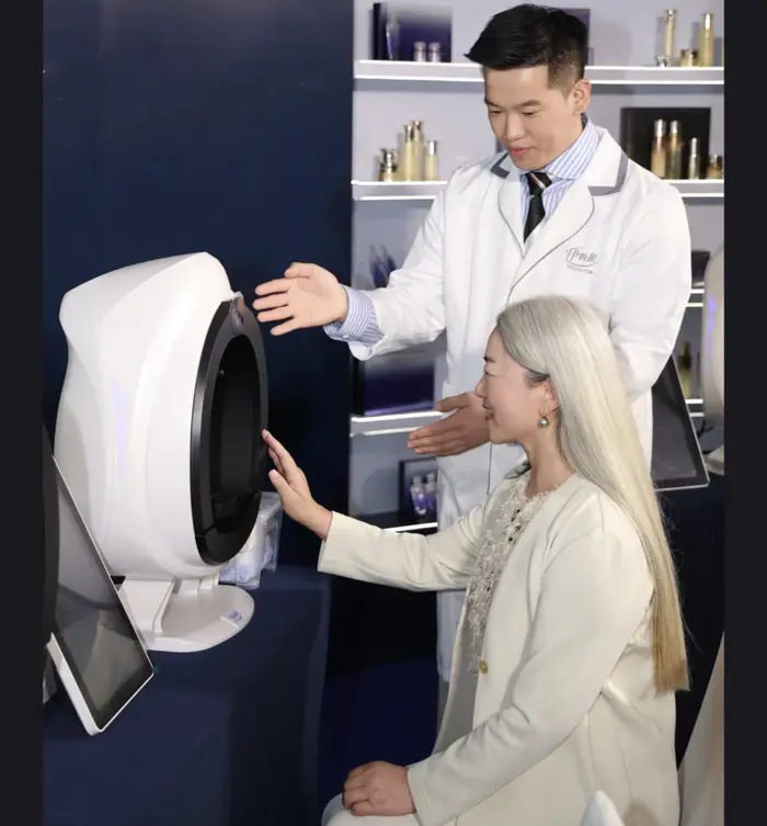 Analyseur de peau Q1, analyseur de peau facial professionnel AISA 3D de 15,6 pouces, 36 millions de 