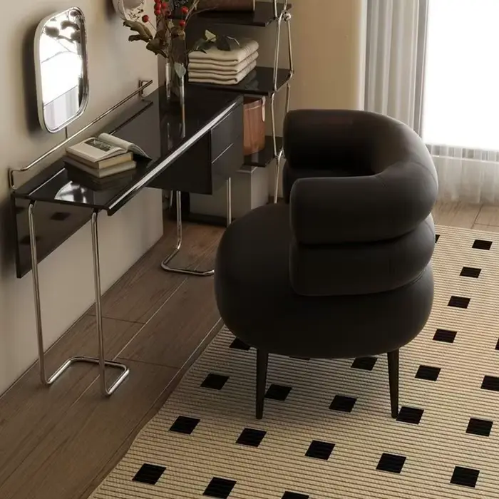 Chaise d'appoint en cuir ciré pour salon et chambre à coucher, canapé simple, chaise paresseuse, dos