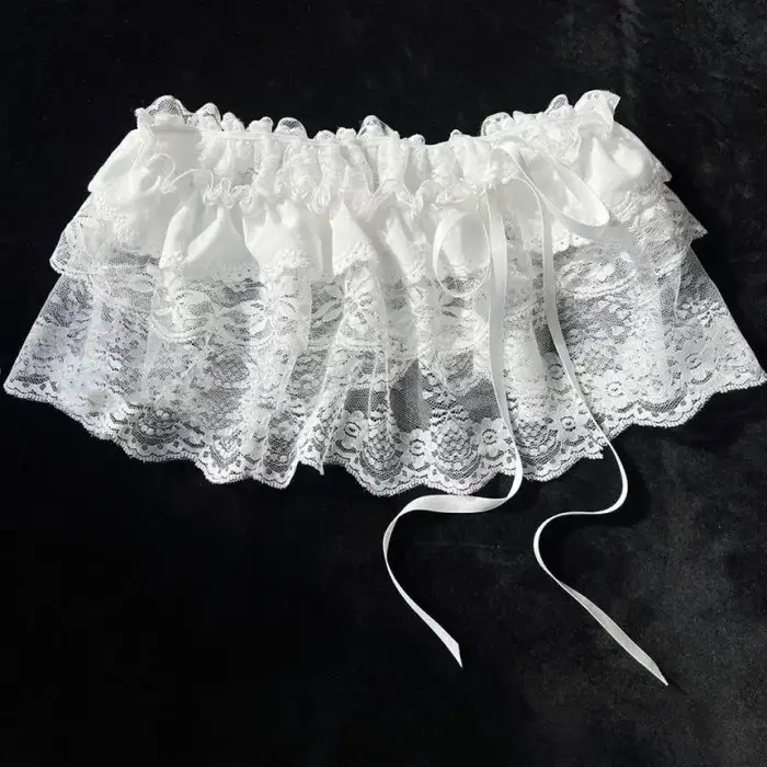 2025 coréen Ins Unique dentelle couches gaze jupes dentelle garniture a-ligne courte tissu Mini tail