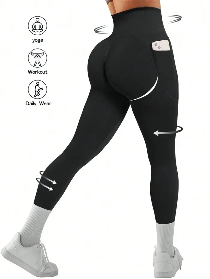 Leggings froissés sexy femme effet push-up - Collants sport fitness yoga lifting fesses confortables
