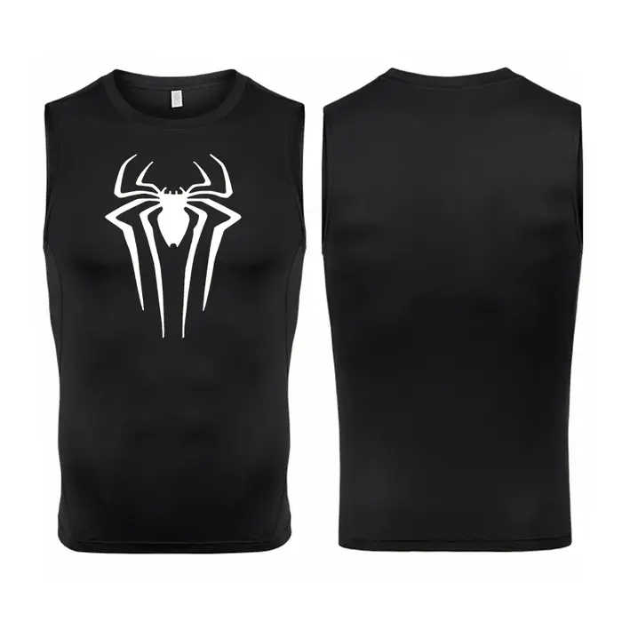 Débardeur imprimé araignée pour hommes, chemise de Compression sans manches à séchage rapide, gilet 