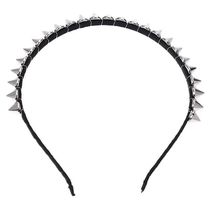 Argent métal Stud Rivet Spike bandeau cheveux bandeau Aliceband Punk fille