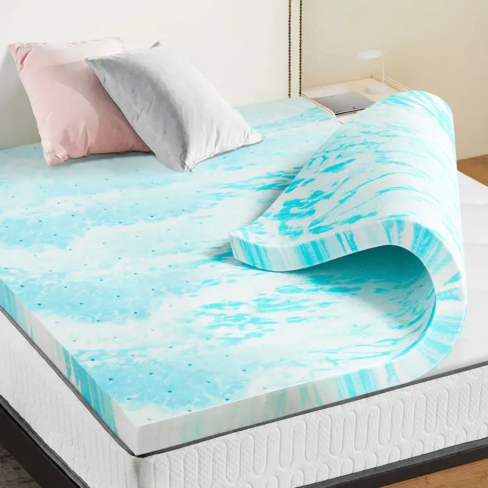 JHK 2-3 pouces Gel mousse à mémoire de forme surmatelas pleine taille matelas de refroidissement dou