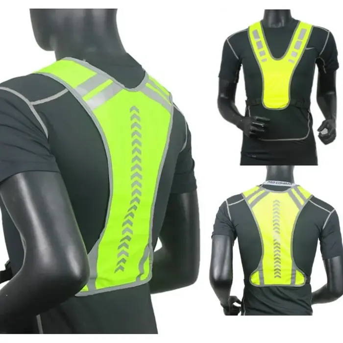 Sports de plein air tissu réfléchissant fournitures gilet élastique nuit course cyclisme réglable gi