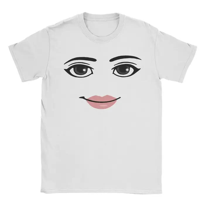 Col rond manches courtes vêtements été nouveauté Harajuku Streetwear Robot Robloxs femme visage jeu 