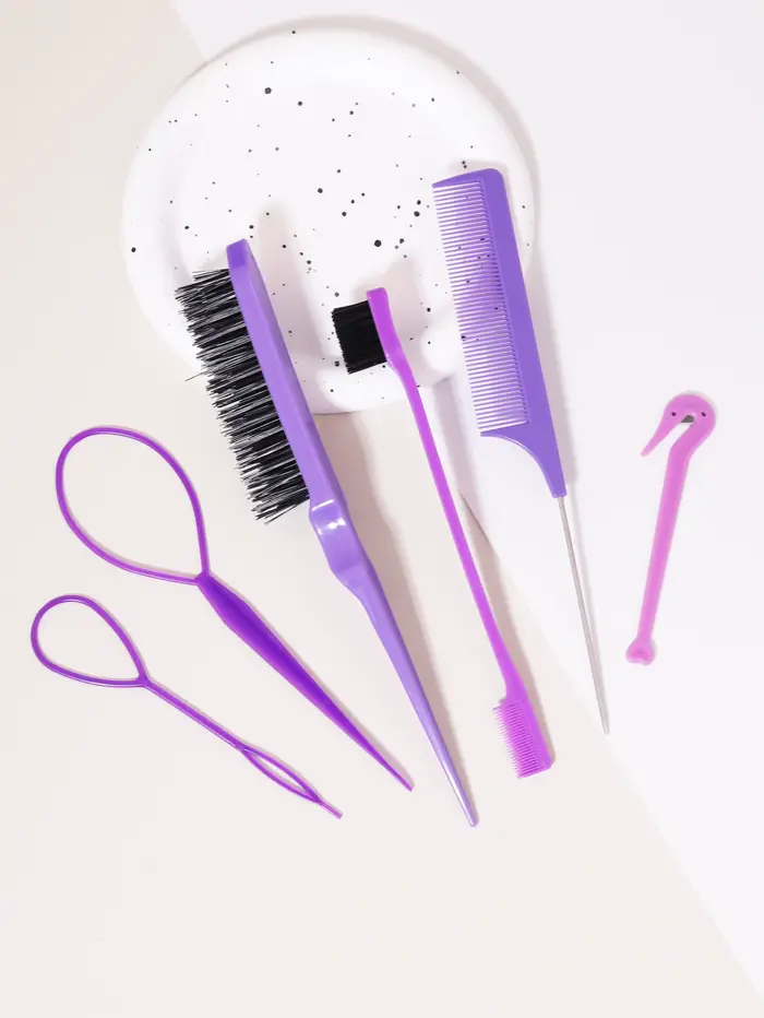 Ensemble de Peignes de Coiffure, Brosse à Queue Jolie tue, Outil de Tissage, Anneau, Coupe-artificie