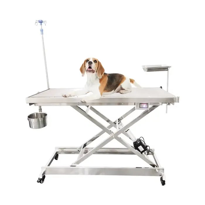 Table de chirurgie électrique pour animaux de compagnie haute précision vétérinaire polyvalente pour interventions médicales et chirurgicales stables et ergonomiques