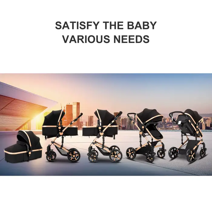 3 en 1 bébé poussette compacte nouveau-nés système de voyage poussette multifonctionnelle poussette 