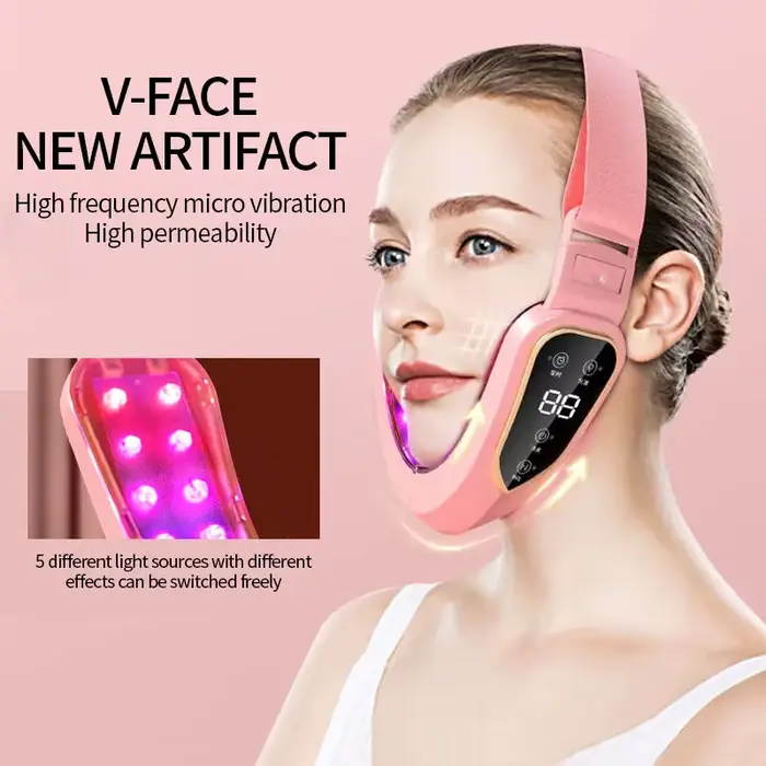 Thérapie photonique LED masseur de vibrations amincissant pour le visage dispositif de levage du vis