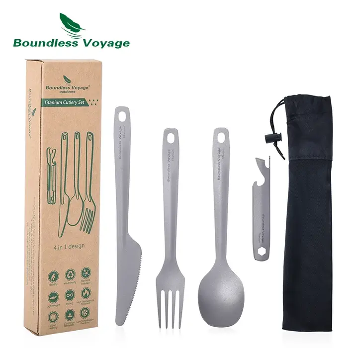 Ensemble de couverts utilitaires de Voyage sans limites, 4 pièces avec étui de transport, cuillère f