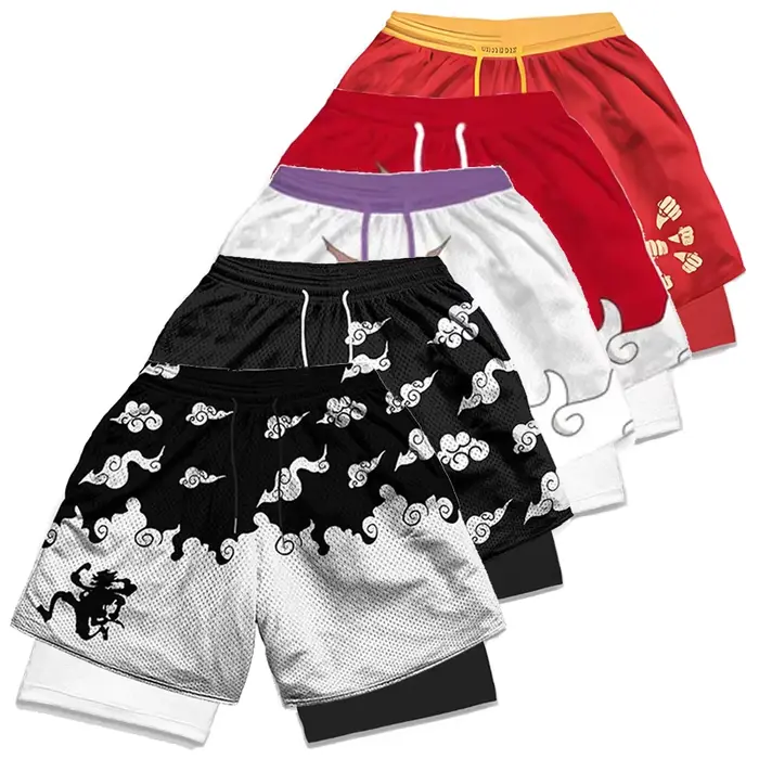 Short de course 2 en 1 imprimé 3D élégant pour hommes, short de performance athlétique avec poches, 